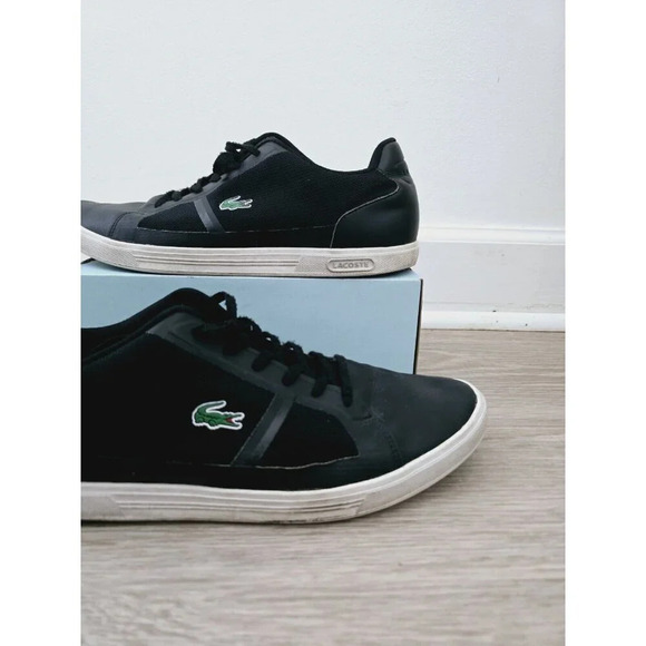 Lacoste Strideur 116 Black Low Rise Mens Lace Up Fashion Sneakers Shoes 12 - Picture 2 of 11